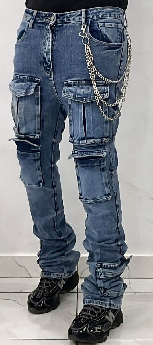 Jean cargo homme décontracté