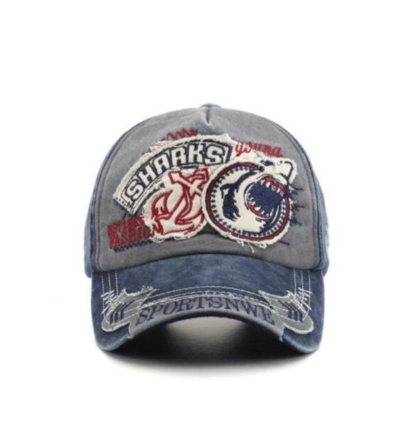 Casquette décontractée requin brodé