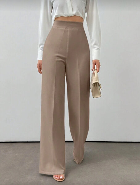 Pantalon large taille haute élégant