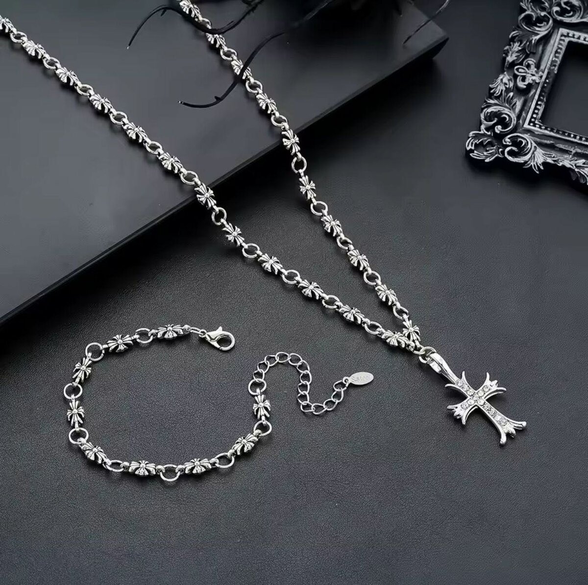 Set de Bijoux Croix Argent