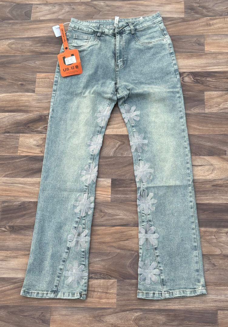 Jeans fleuris élégants