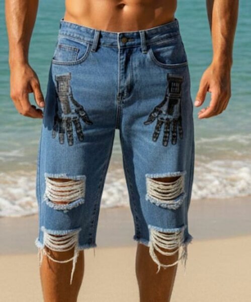 Short en denim de rue