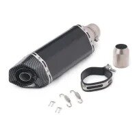 AKE - Motorcycle Akrapovic Exhaust Carbon Fiber Tip Slip On Matt Black For Heavy Bikes