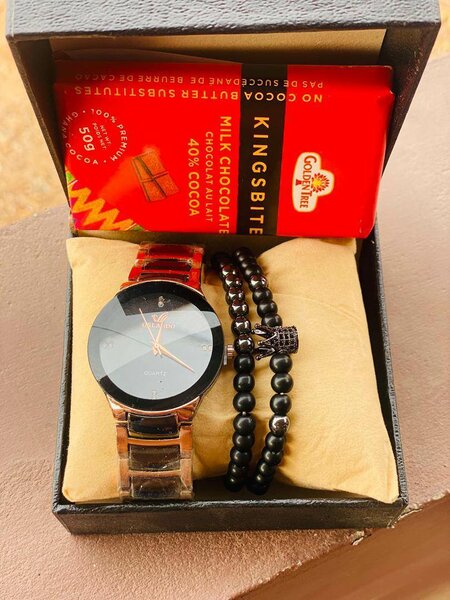 Quality Wrist Watch and Bracelet+ Chocolate
