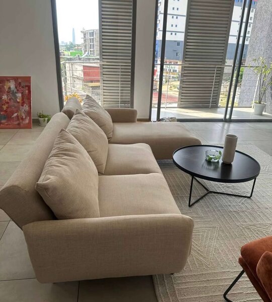 Canapé d'angle moderne beige