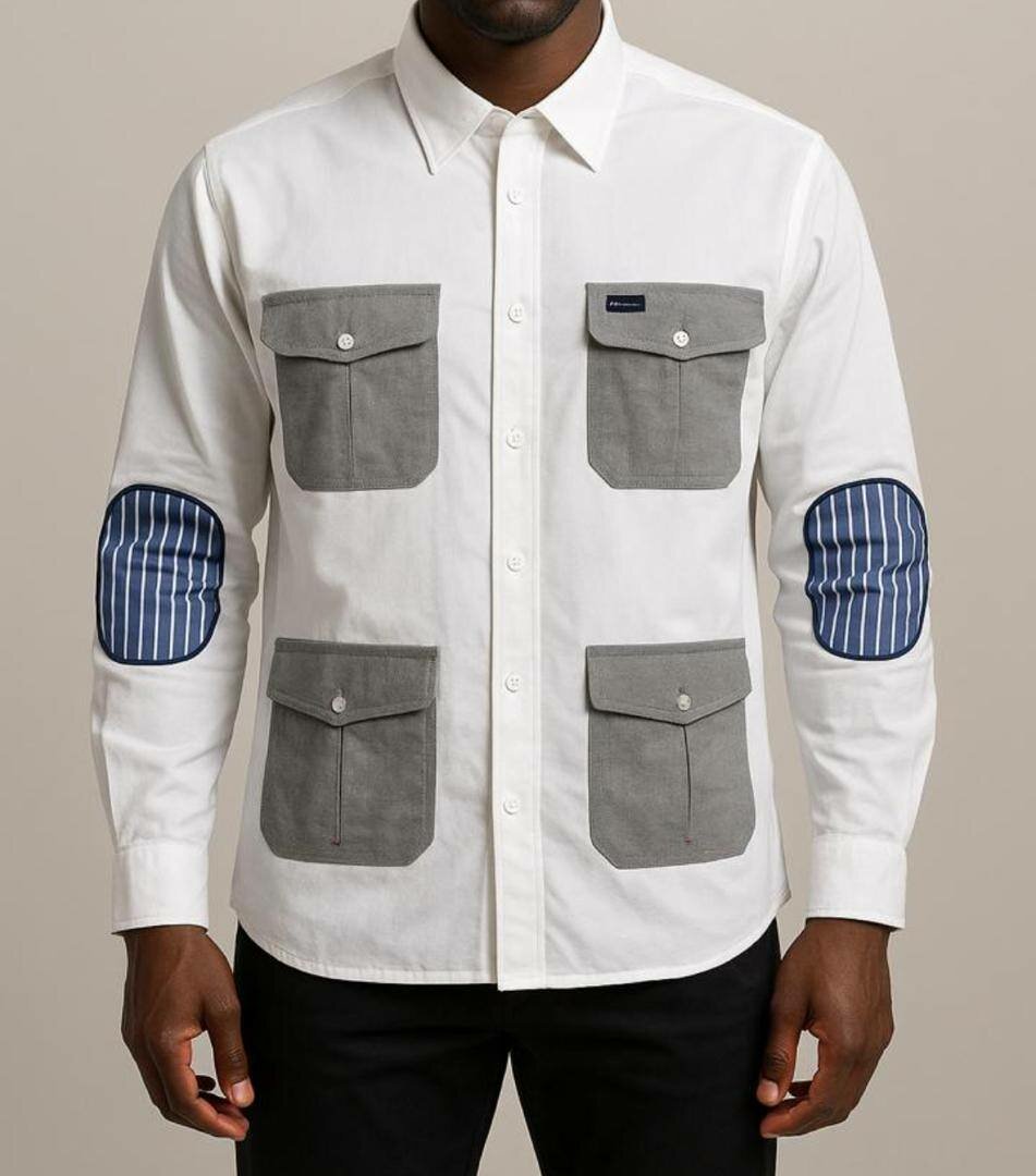 Chemise Homme Patchwork Élégante