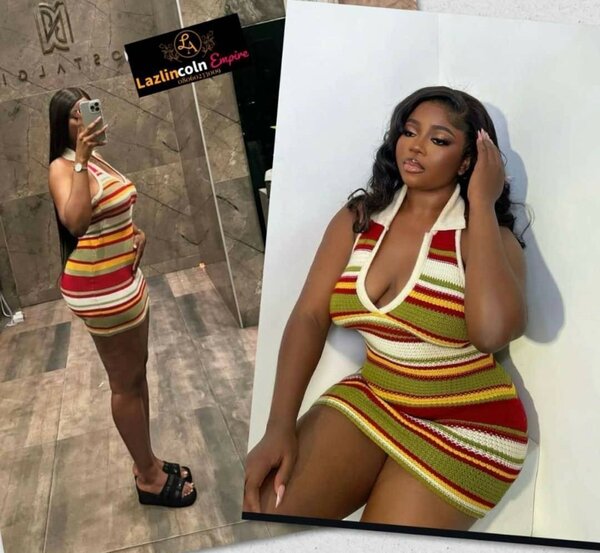 Robe Tricotée à Rayures