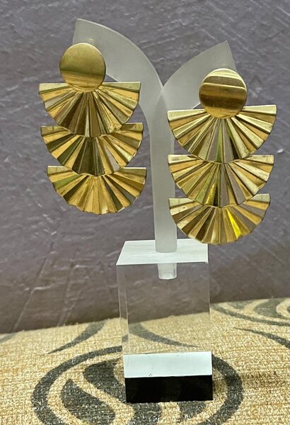 Boucles d'oreilles géométriques dorées