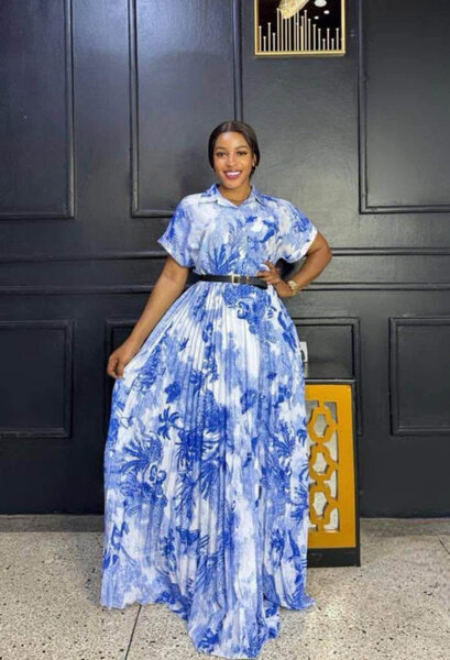 Robe longue fluide imprimée