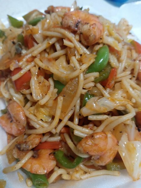 Spaghetti ,petit pois riz cant