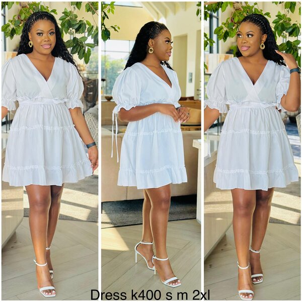 White dress, loose fit, size S-M, 2XL
