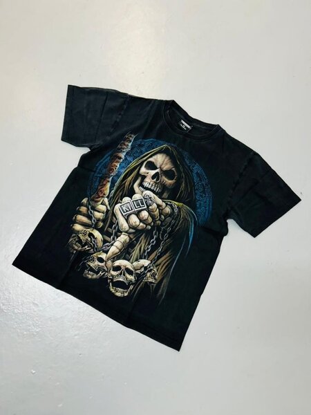 T-shirt noir motif crâne