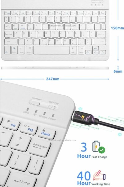 Clavier sans fil rechargeable compact