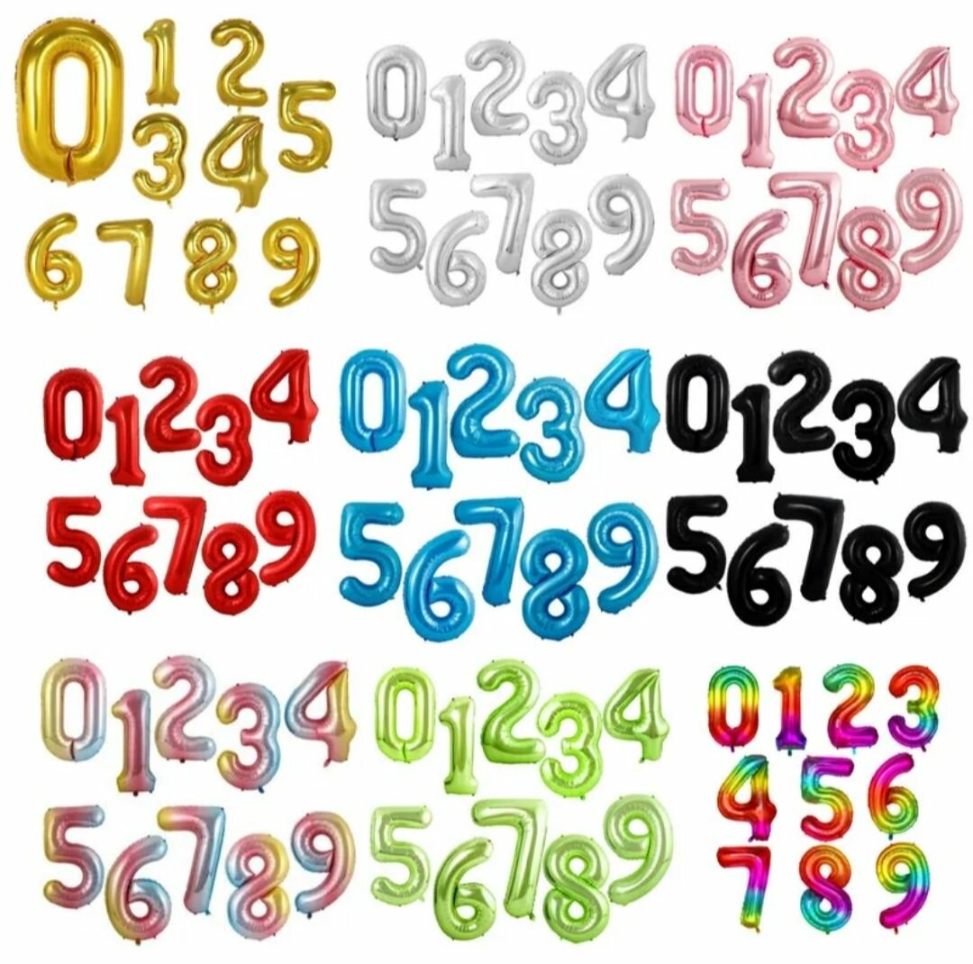 Ballons chiffres colorés