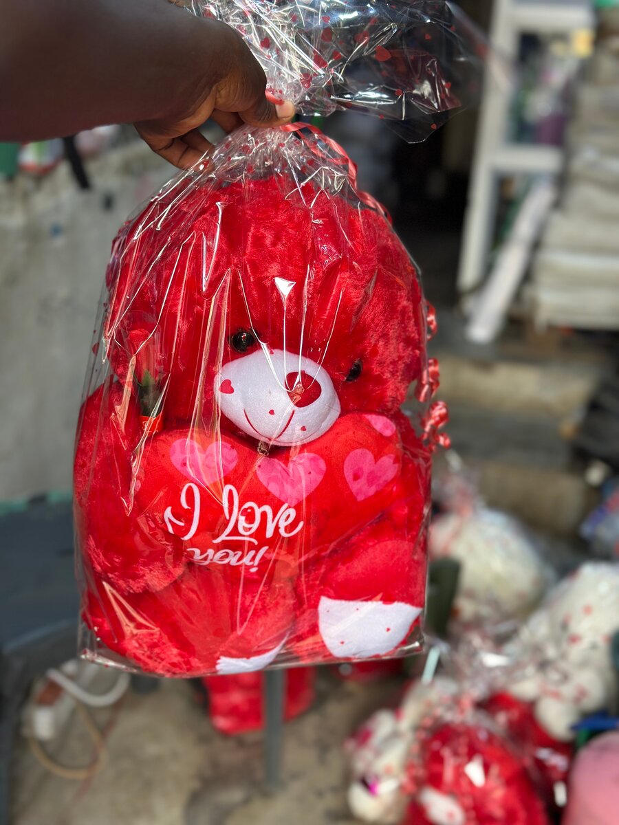 Ours en peluche rouge Saint-Valentin 'I love you'
