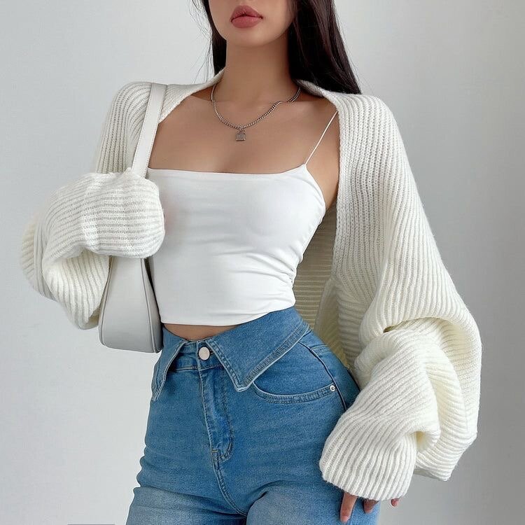 Cardigan en tricot blanc