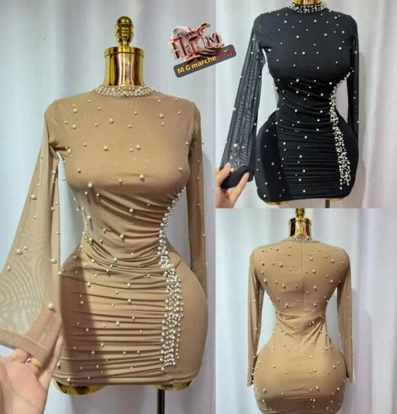 Robe élégante perlée