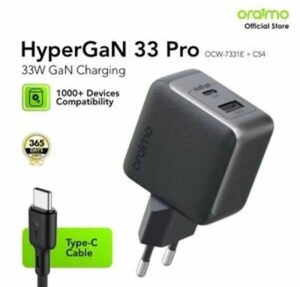 Chargeur Rapide HyperGaN 33 Pro 33W Oraimo