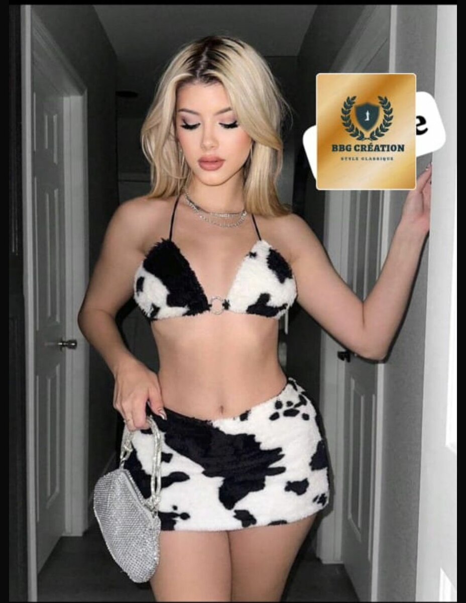 Ensemble bikini motif vache