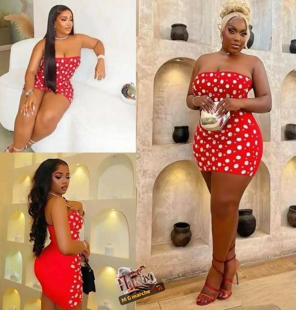 Robe Bandeau Courte à Pois