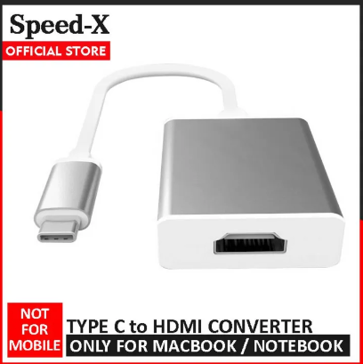 Speed X Type C to HDMI Converter Adapter (For Type C Macbook / Notebook Laptops)