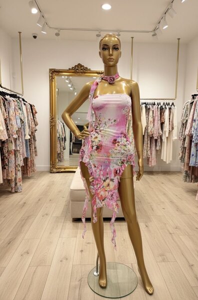 Robe rose pour femme