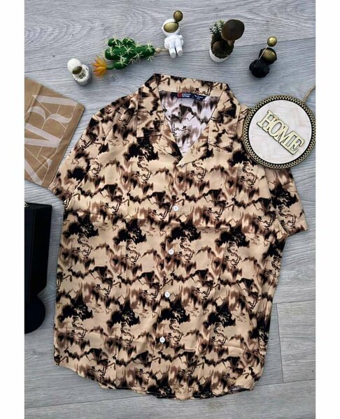 Chemise à motifs marron