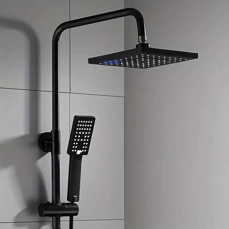 Black Dual Shower Head Set