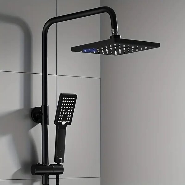 Black Dual Shower Head Set