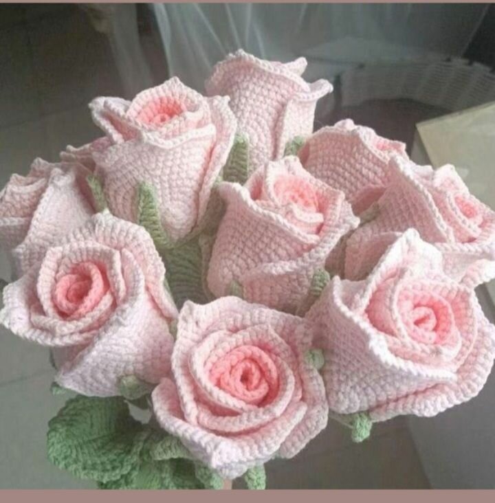 Bouquet de fleurs tricotées