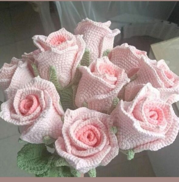 Bouquet de fleurs tricotées