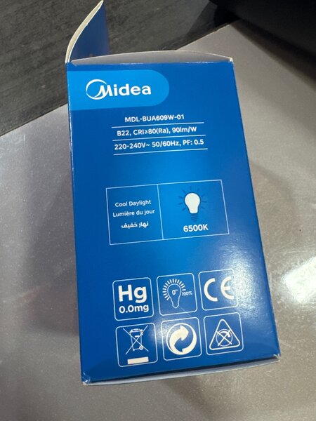 Ampoule LED Midea 9W 6500K