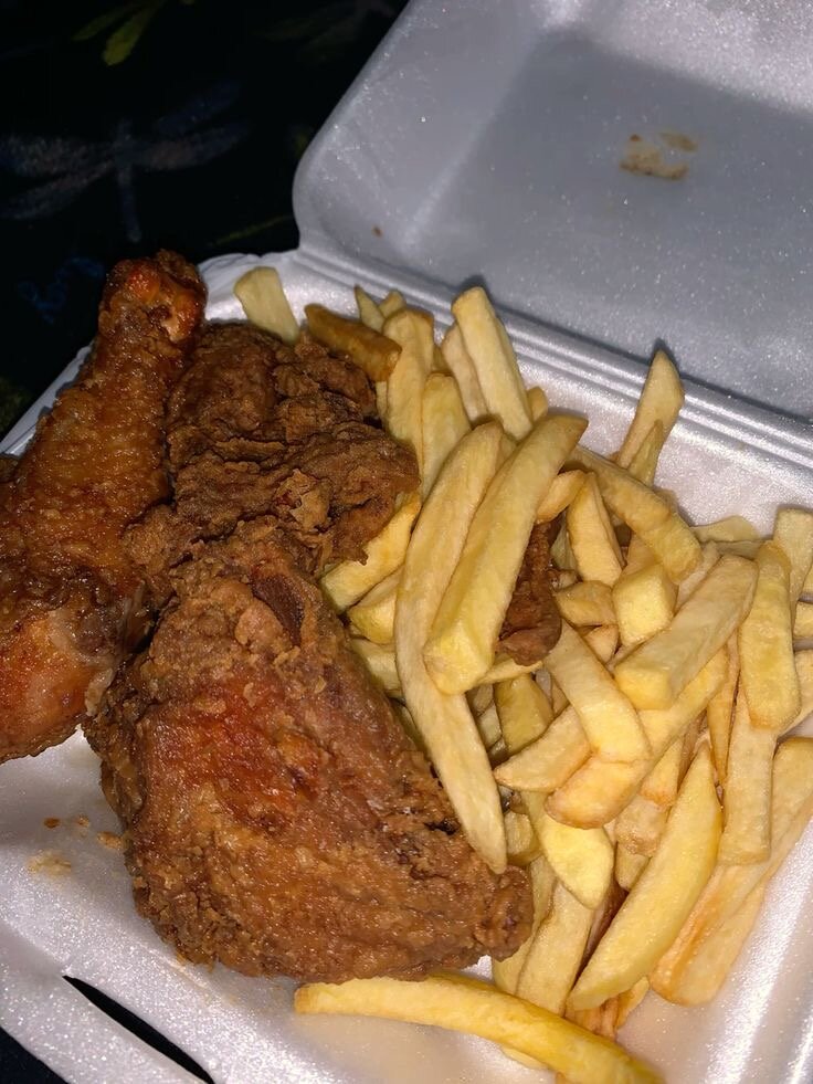 Poulet frit et frites