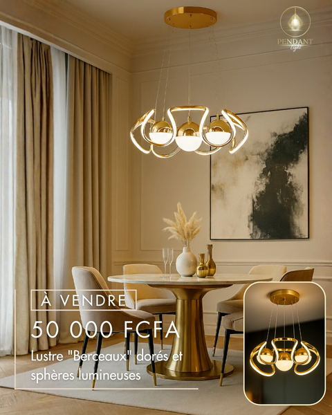 Lustre doré moderne