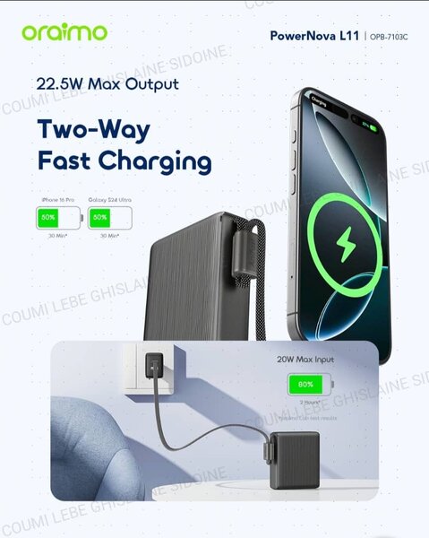 Chargeur portable oraimo PowerNova L11