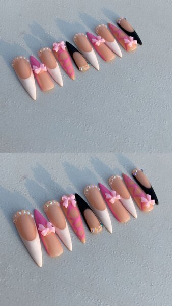 Handmade gel press on nails