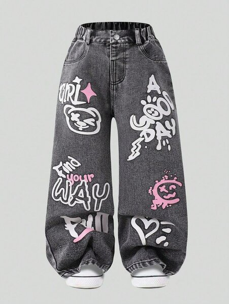 Jeans larges graffiti tendance