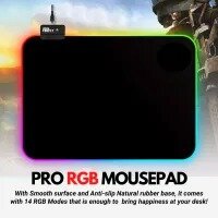 RGB Gaming Mouse Pad - Small & Large XXL Extended Sizes | Soft Cloth Surface | Multi-Color LED Light Changing Effects | Non-Slip Rubber Base | 14 Dynamic Lighting Modes | Perfect for Gamers, PC, Laptop, and Office Use (800 × 300 × 4 mm)