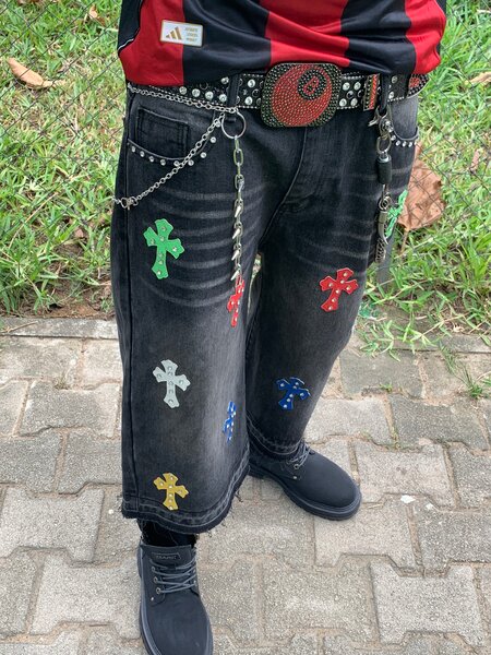 Shorts gothiques avec chaînes