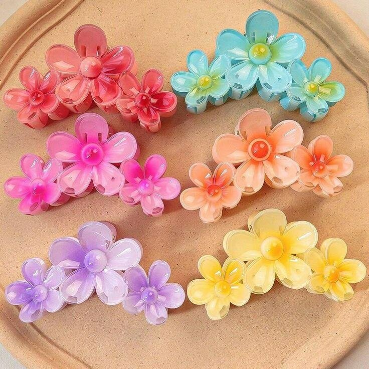 Pinces à cheveux fleurs colorées