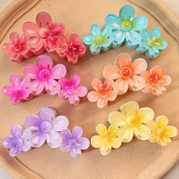 Pinces à cheveux fleurs colorées
