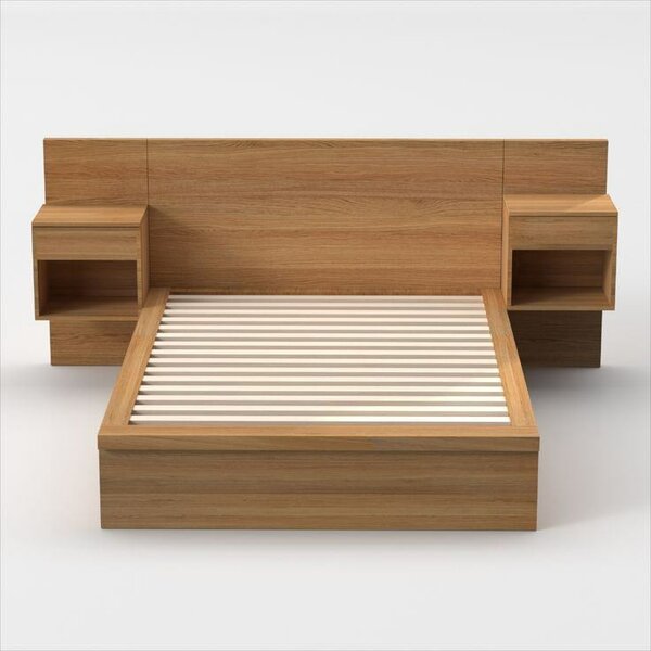 Lit double en bois moderne