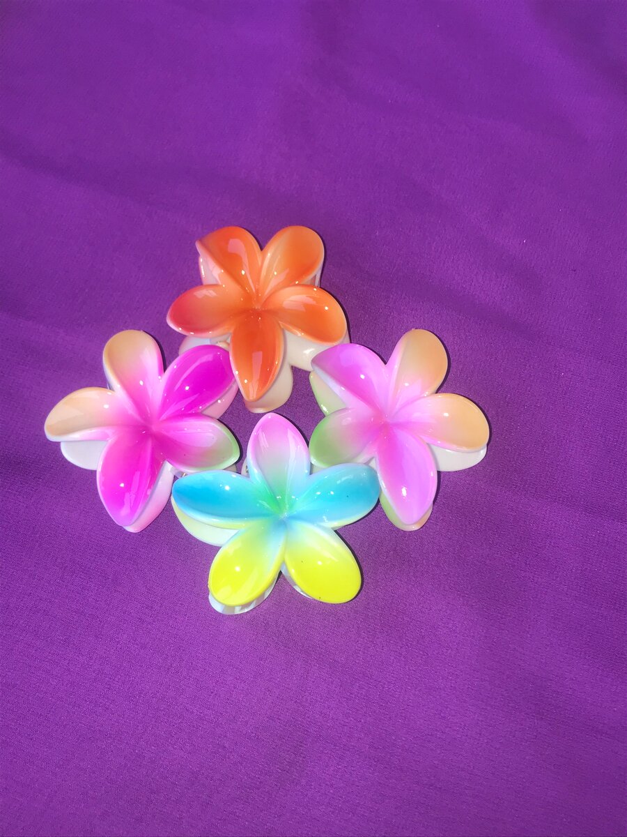 Pinces à cheveux fleur colorée