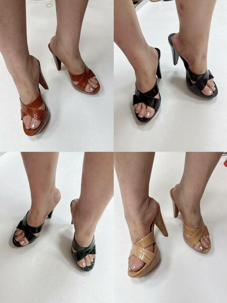 Open toe river island heels