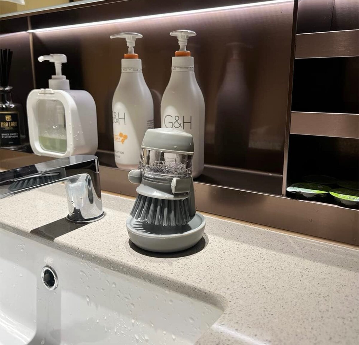 Brosse de nettoyage de vaisselle, brosse à vaisselle avec di