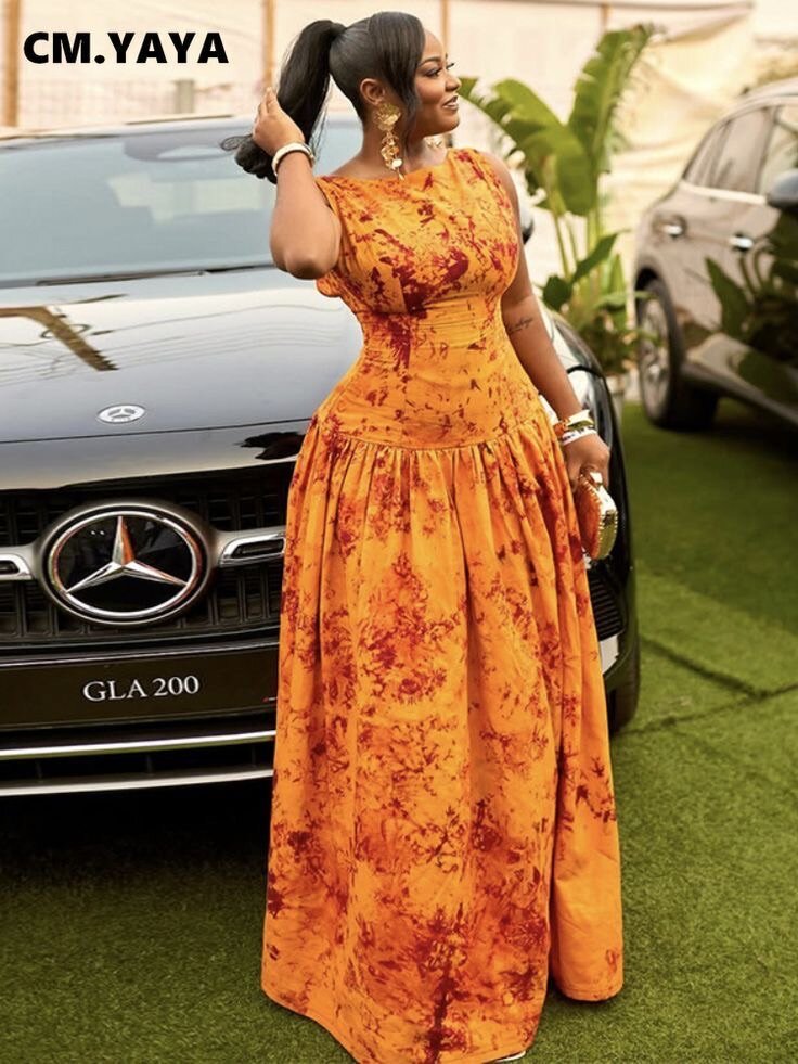 Robe longue imprimée élégante