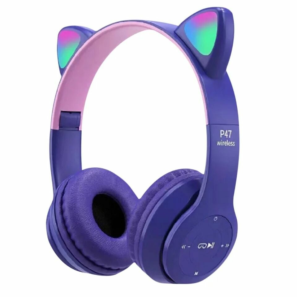 Casque bluetooth enfant p47m, casque fille & garçon Chat