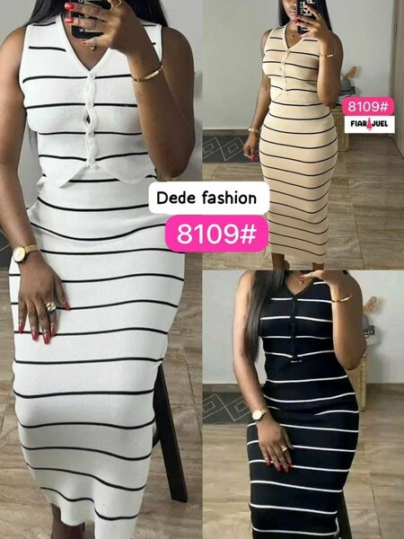 Robe rayée chic sans manches