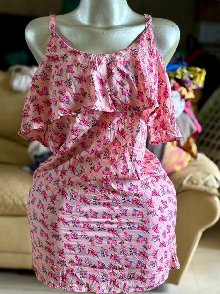 Robe d'été fleurie rose