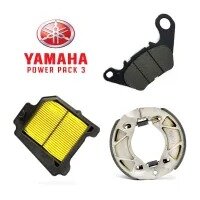Pack of 3 - Motorcycle Air Filter, Brake Shoe & Brake Pad For Yamaha YBR, YBR-G YBZ DX